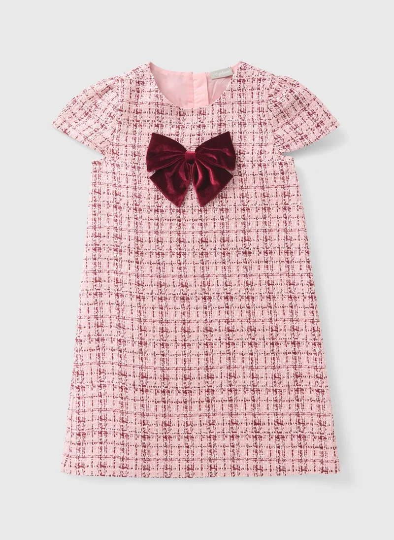 Matalan Girls Pink Boucle Bow Dress