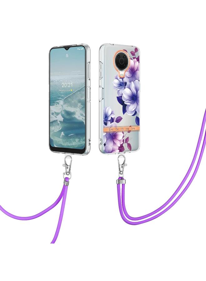 S-TOP Case For Nokia G20/G10 Flowers Series TPU Phone Case with Lanyard - Image 1
