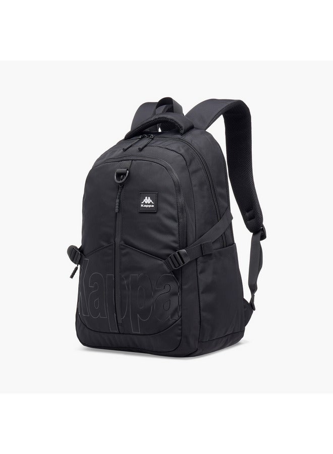 Kappa Unisex Logo Print Backpack with Adjustable Straps and Zip Closure - 17x35x48 cm - Image 2