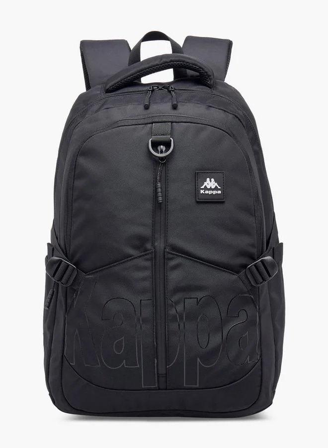 Kappa Logo Print School Backpack With Adjustable Straps And Zip Closure - 17X35X48 Cm