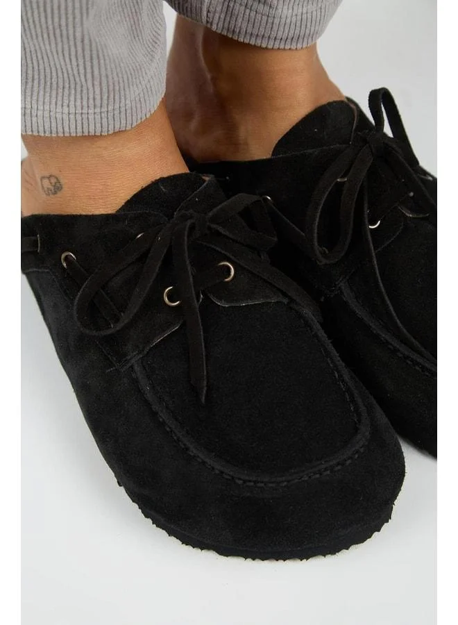 Manijero  Karis Women's Genuine Leather Laced Sabo Black Slippers. for Women | Best Price UAE