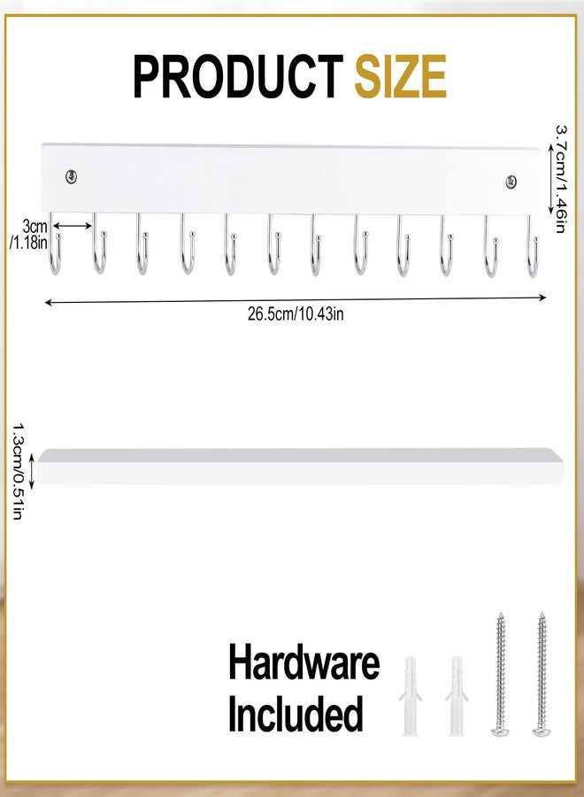 Dntorx Hanging Jewelry Organizer, 2 Pack Necklace Holder for Wall White Wooden Necklace Organizer Hangers with 24 Hooks Jewelry Display Hangers Wall Mounted for Necklaces, Earrings, Bracelets, Keys - Image 3