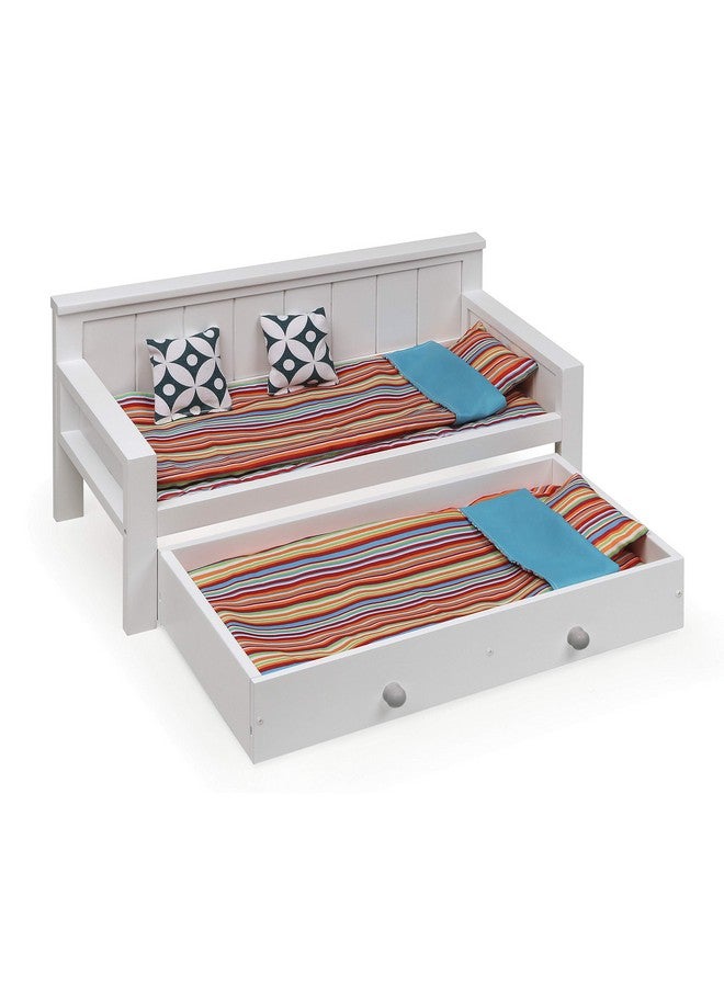 Badger Basket Toy Doll Sofa And Daybed Combo With Trundle Bed For 18 Inch Dolls White/Multi - Image 1