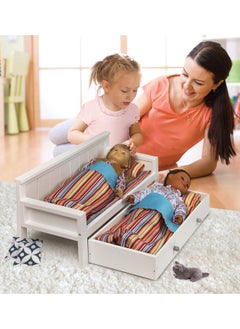 Badger Basket Toy Doll Sofa And Daybed Combo With Trundle Bed For 18 Inch Dolls White/Multi  - Image 4