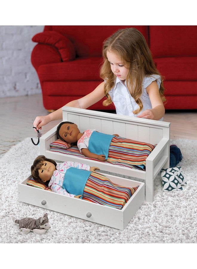 Badger Basket Toy Doll Sofa And Daybed Combo With Trundle Bed For 18 Inch Dolls White/Multi - Image 3