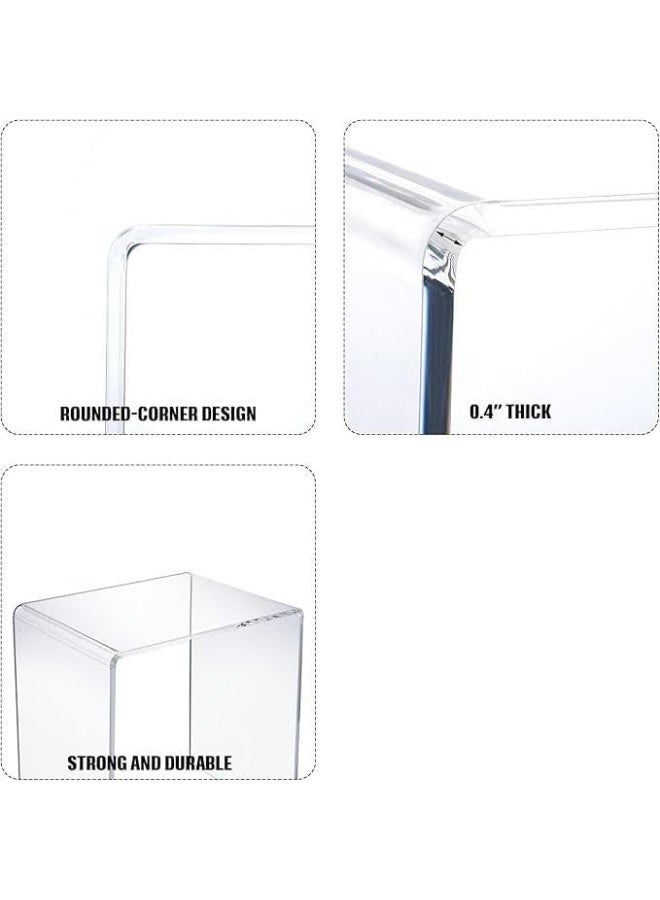 Slasa Clear Acrylic Nesting Tables Set of 3 (46/43/29 cm) – X-Large Stackable Coffee, Side & End Tables, 8 mm Thick Transparent Acrylic Tables for Living Room, Bedroom, Office & Small Spaces - Image 3