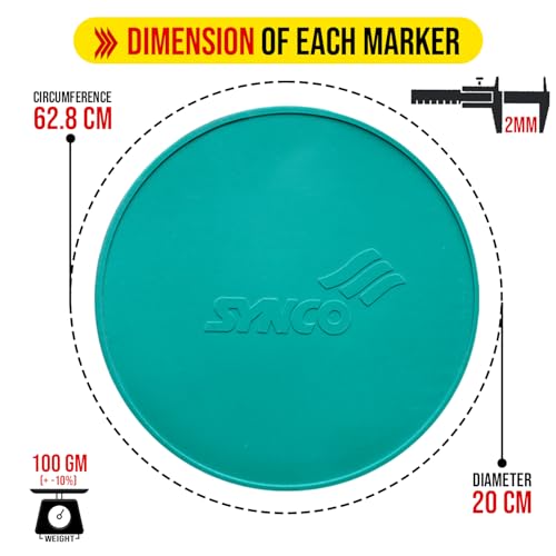 Synco Spot Markers (Pack of 10) Agility Flat Rubber Markers with Diamond Textured Non Slip Grip for Soccer, Basketball, Speed Agility Training and Drills | for Kids/Adult (Multicolor) - Image 5