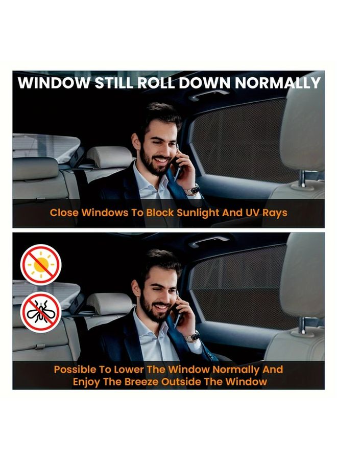 Black Car Sunshade 2pcs Thickened Mesh Side Window Heat Insulation Privacy Curtain - Image 5