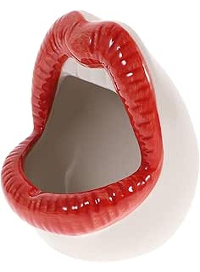 Creative Red Ceramic Big Mouth Cigar Cigarette Ashtray Holder Decorative Home Living Room Accent - Image 1