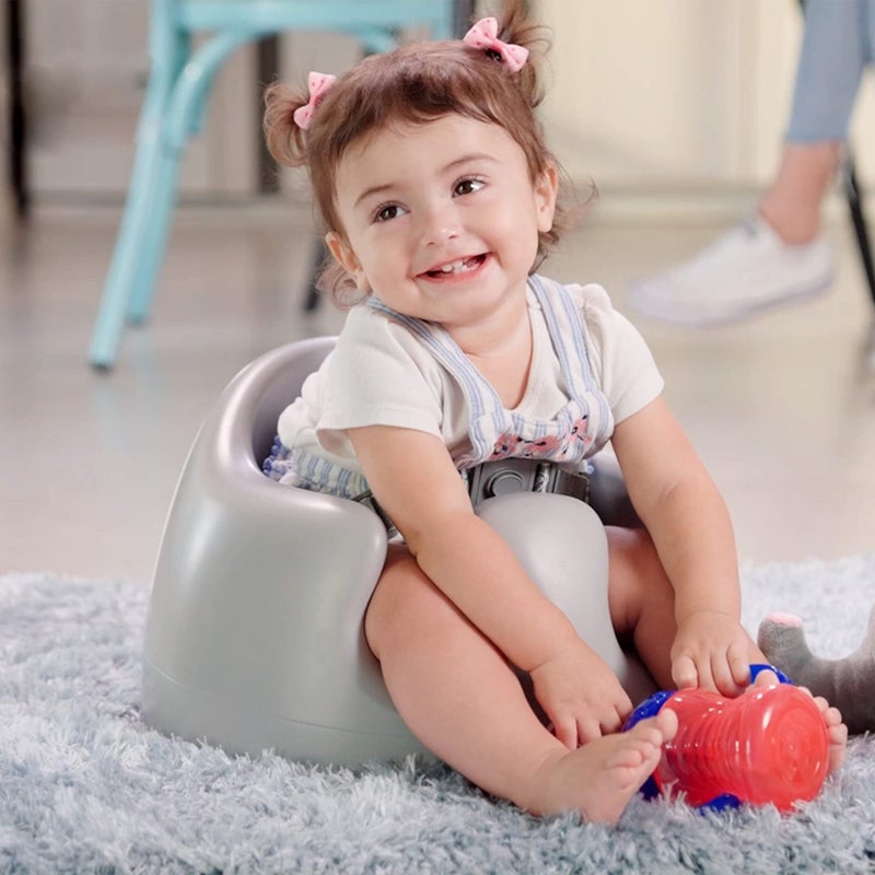 Nuby My Floor Seat, Soft Foam Cushion with Safety Harness and High Back Design, for Ages 4-12 Months, Gray - Image 5