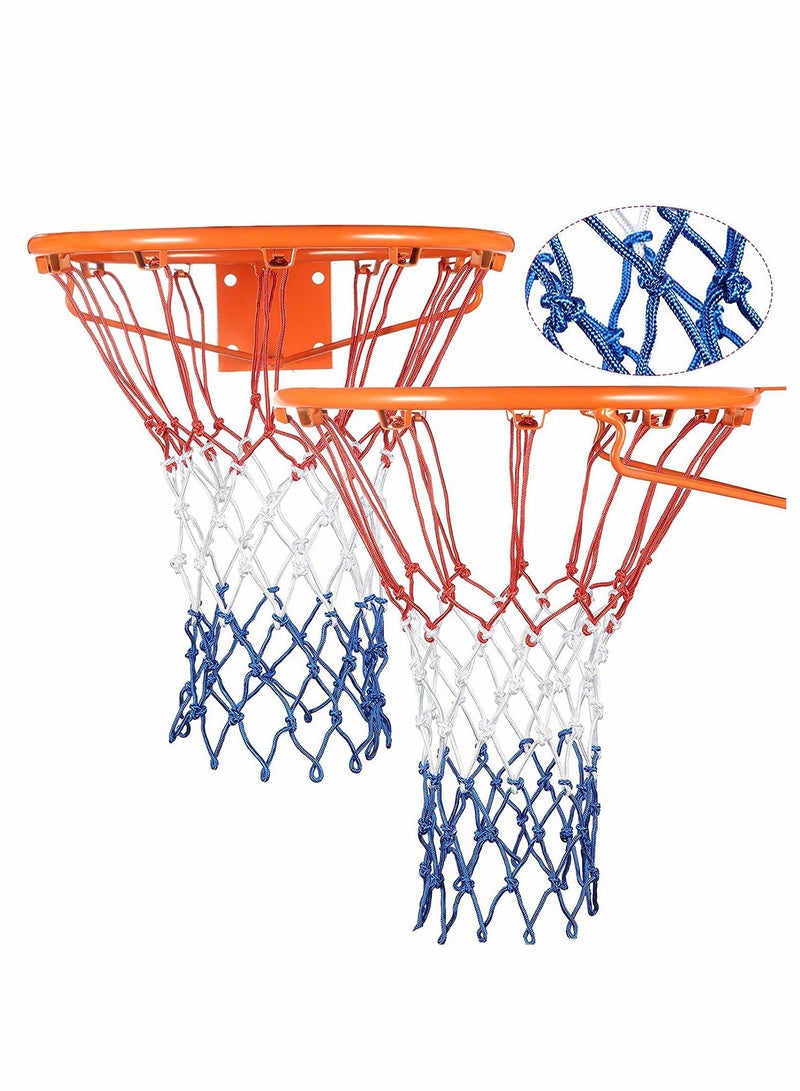 SYOSI Basket Net, 2 Packs, Basketball Net Replacement Hoop Net for Almost Weather, Suitable for Sandard Indoor Basketball Court or Outdoor Basketball Court, 5.0mm Polyester, Durable - Image 1