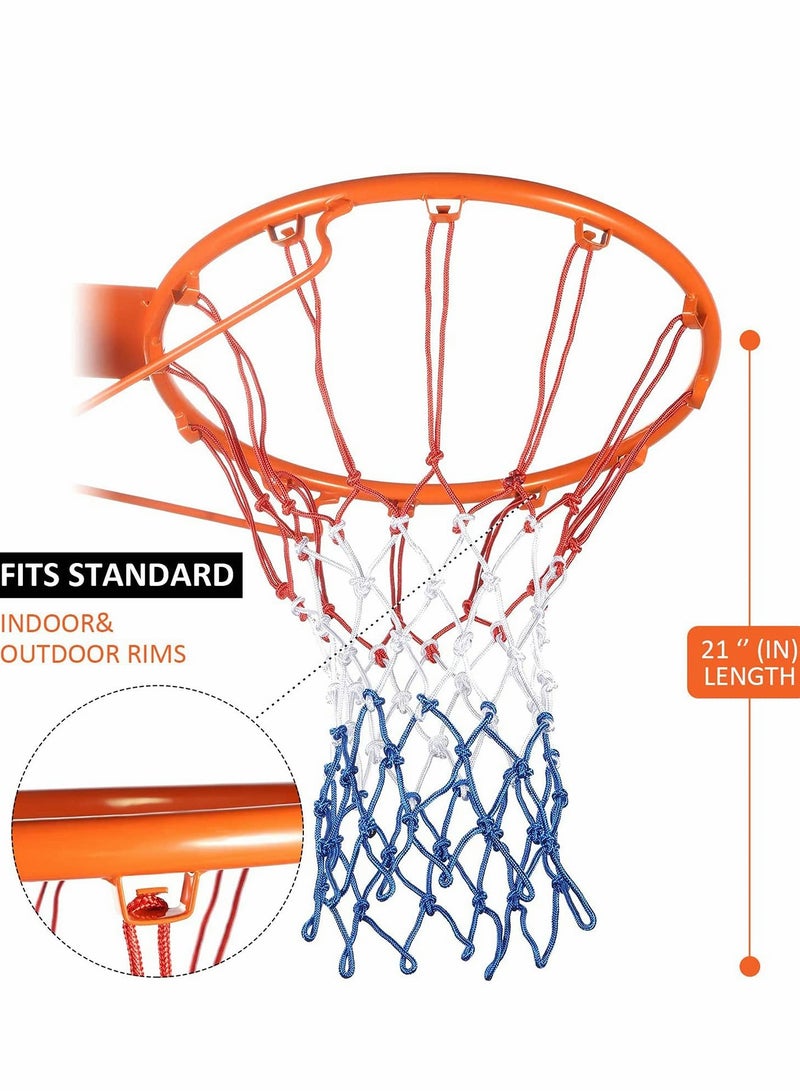SYOSI Basket Net, 2 Packs, Basketball Net Replacement Hoop Net for Almost Weather, Suitable for Sandard Indoor Basketball Court or Outdoor Basketball Court, 5.0mm Polyester, Durable - Image 2