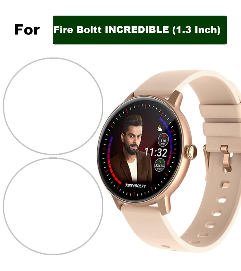 HELLOSCREEN حماية شاشة هيدروجيل لساعات FIRE BOLTT INCREDIBLE الذكية (1.3") - مضادة للخدش، خالية من الفقاعات، فيلم TPU لحماية الشاشة من الحافة إلى الحافة لساعات FIRE BOLTT INCREDIBLE (عبوة من 2) - Image 2