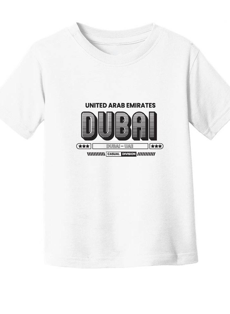 PRINTSHOP4ME Dubai Printed Kids T-Shirt For Girls – White Cotton Round Neck Tee with “United Arab Emirates Dubai” Graphic | Comfortable Souvenir Wear  - Image 3