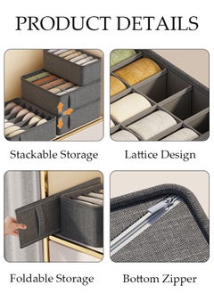 DUNISO 3PCS Wardrobe Clothes Organizer with Portable Handle Large Capacity Closet Storage Organizer for Clothes Jeans Socks Washable Closet Storage Boxes Cube Folding Storage Bin for Home Bedroom Office  - Image 3