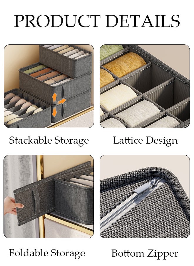 DUNISO 3PCS Wardrobe Clothes Organizer with Portable Handle Large Capacity Closet Storage Organizer for Clothes Jeans Socks Washable Closet Storage Boxes Cube Folding Storage Bin for Home Bedroom Office  - Image 3