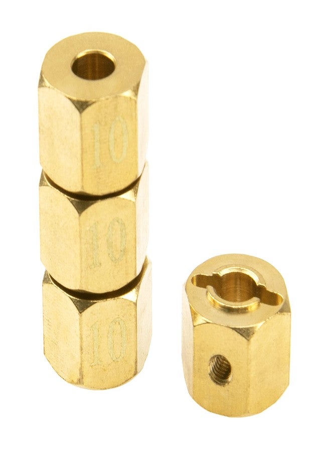 Vgoohobby Brass 12mm Wheel Drive Hex Hub Adapter with Pins Counterweight Compatible with Axial SCX10 90046 Tamiya CC01 D90 Redcat Gen7 1/10 RC Crawler Car (Thickness: 10mm) - Image 3