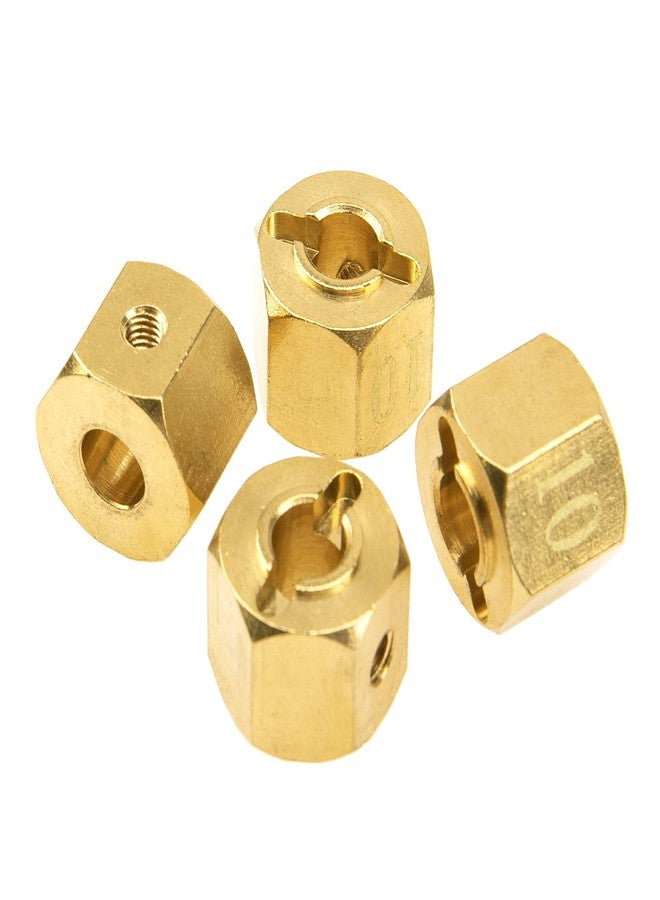 Vgoohobby Brass 12mm Wheel Drive Hex Hub Adapter with Pins Counterweight Compatible with Axial SCX10 90046 Tamiya CC01 D90 Redcat Gen7 1/10 RC Crawler Car (Thickness: 10mm) - Image 5