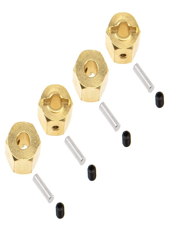 Vgoohobby Brass 12mm Wheel Drive Hex Hub Adapter with Pins Counterweight Compatible with Axial SCX10 90046 Tamiya CC01 D90 Redcat Gen7 1/10 RC Crawler Car (Thickness: 10mm) - Image 2