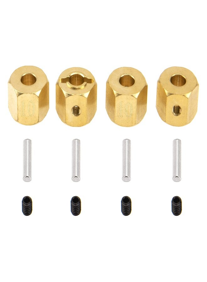 Vgoohobby Brass 12mm Wheel Drive Hex Hub Adapter with Pins Counterweight Compatible with Axial SCX10 90046 Tamiya CC01 D90 Redcat Gen7 1/10 RC Crawler Car (Thickness: 10mm) - Image 1