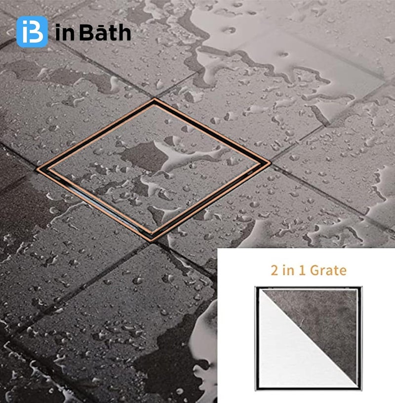InBāth InBath Rose Gold 5x5 Inches Tile Insert Drain with Anti Cockroach Trap TileMarble Insert Floor DrainStainless Steel 304 Grade Tile Drainer Rose Gold Finish - Image 5