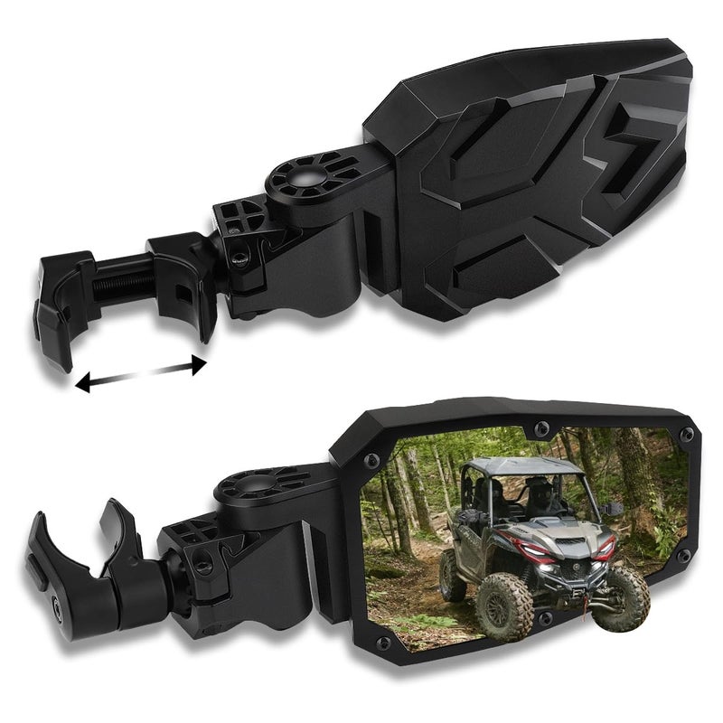 SHEJISI UTV Side Mirrors,UTV Mirror Automatic Folding and Resetting in The Event of Collision,Fits 1.5"-2"Roll Bars Compatible with Polaris RZR,Can Am X3, Honda Pioneer, Kawasaki Mule, Cfmoto Zforce - Image 1