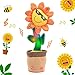 Easfan Dancing Sunflower Singing Talking Shaking Glowing Interactive Toy Repeats What You Say Electric Cute Sunflower Plush Toy Birthday Christmas Festival Gifts for Toddlers Kids135 - Image 2