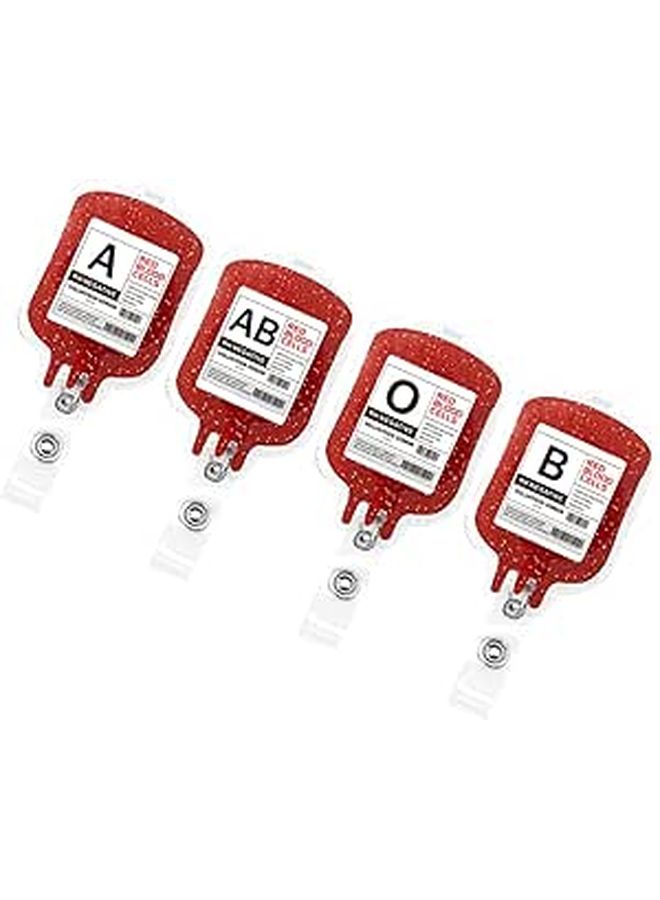 Homsfou 4Pcs Medical Badge Reel Set With Retractable Glitter Alligator Clip Acrylic Nurse Id Card Holder For Hospital Clinic Healthcare Professionals - Image 1