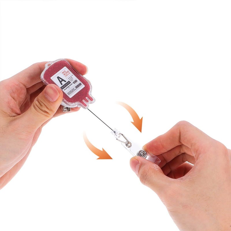 Homsfou 4Pcs Medical Badge Reel Set With Retractable Glitter Alligator Clip Acrylic Nurse Id Card Holder For Hospital Clinic Healthcare Professionals - Image 5