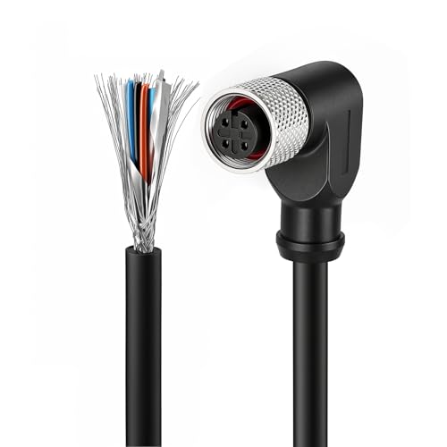 ZBLZGP M12 A-Coded 4 Pin Female High Flex Shielded Sensor Actuator Cable, Bare Wire Open End for DeviceNet Fieldbus Industrial Control Module, 2M/6.6FT - Image 1