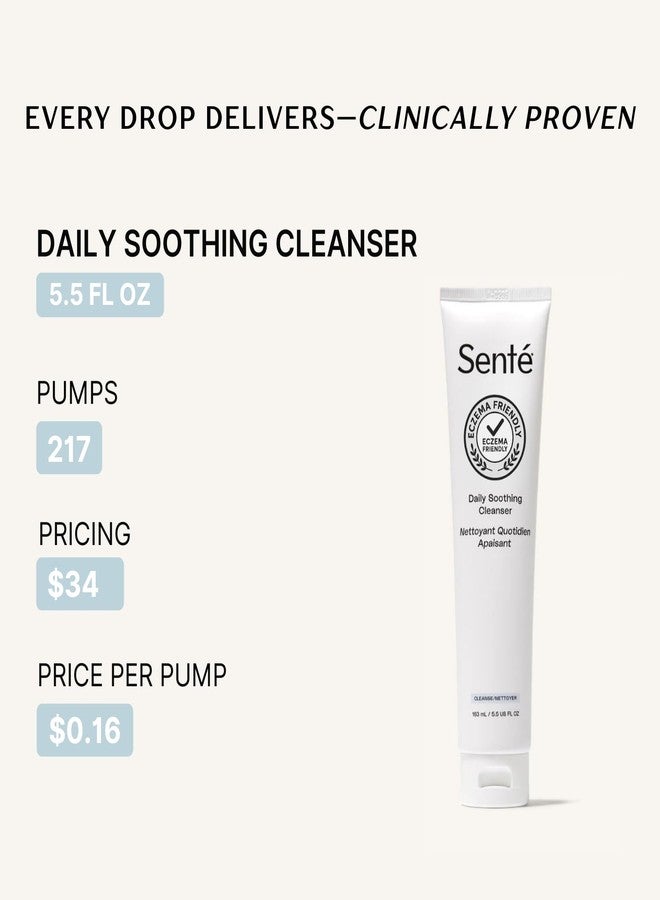 Sente Daily Soothing Facial Cleanser For Dry and Sensitive Skin - Gently Removes Oil, Impurities and Makeup - with Vitamin E - 5.5 Fl Oz - Image 4