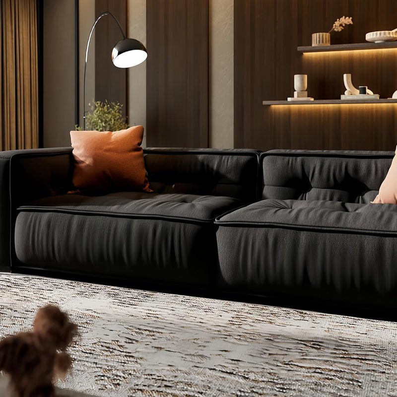 Luxury Luxe Toast Sofa Set - Black Three Seater - Image 4