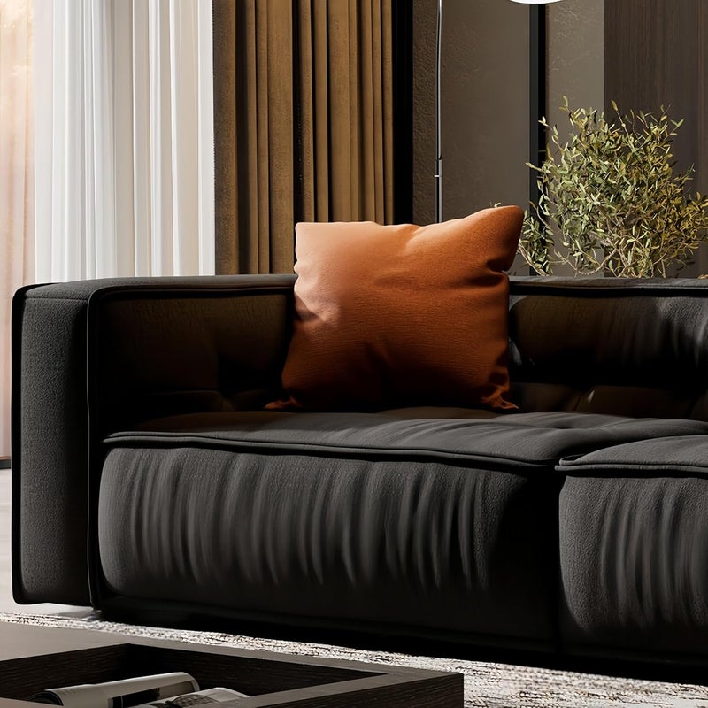 Luxury Luxe Toast Sofa Set - Black Three Seater - Image 3