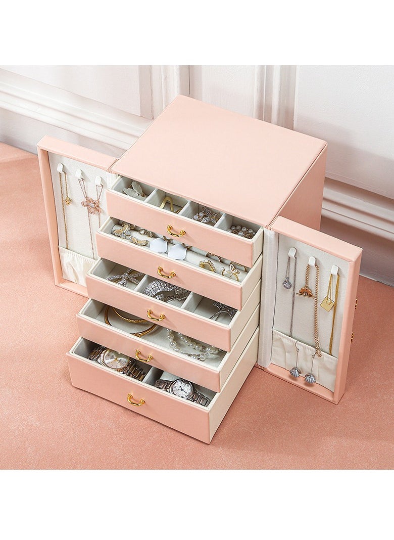 Generic - Simple jewelry box European creative semicircle large capacity earrings ring lipstick necklace hand jewelry storage box - Image 1