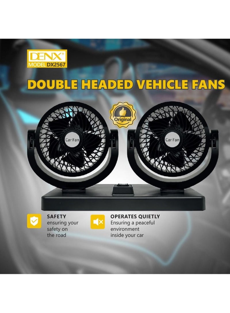 Denx Double Headed Vehicle Fan-3Watt - Image 3