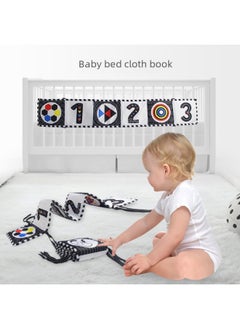 Generic Bed Circumference Haha Mirror Cloth Book Baby Early Education Black Red White Double-sided Cloth Book Baby Stereo Cognitive Cloth Book Toy-Color:Animals + Insects (with Teether)  - Image 3