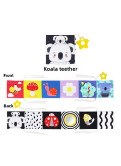 Generic Bed Circumference Haha Mirror Cloth Book Baby Early Education Black Red White Double-sided Cloth Book Baby Stereo Cognitive Cloth Book Toy-Color:Animals + Insects (with Teether)  - Image 1