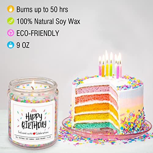 Homsolver Happy Birthday Gifts for Women Unique, Vanilla Cream Scent with Sprinkles Candy Birthday Candles for Her, Handmade Aromatherapy Candle Decor - Image 2