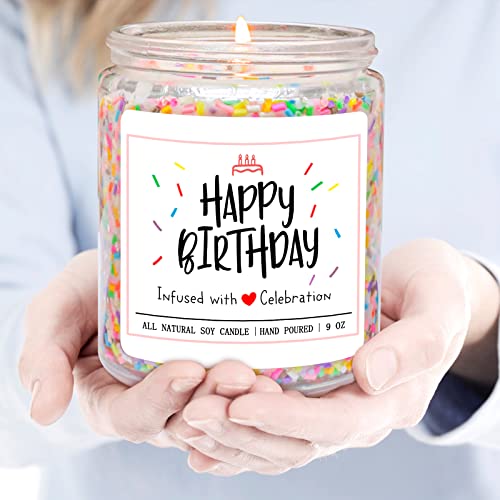 Homsolver Happy Birthday Gifts for Women Unique, Vanilla Cream Scent with Sprinkles Candy Birthday Candles for Her, Handmade Aromatherapy Candle Decor - Image 5