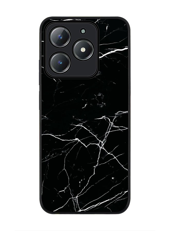 Stylizedd For Realme C63 / Realme C61 4G Case,Slim fit Camera Protection, Shockproof Thin Phone cover  - Marble Print Black - Image 1