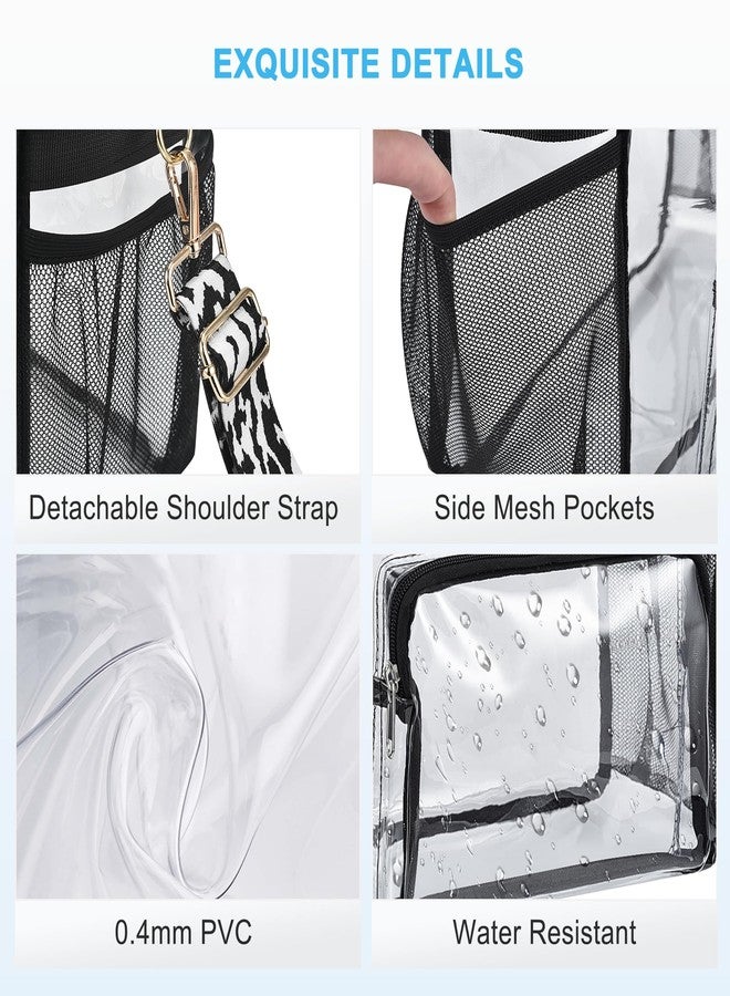 Bagenius Clear Tote Bag Stadium Approved, 12x6x12 Game Day Clear Satchel Bag with Shoulder Strap for Concert Work and Sports, Cow-Strap - Image 5