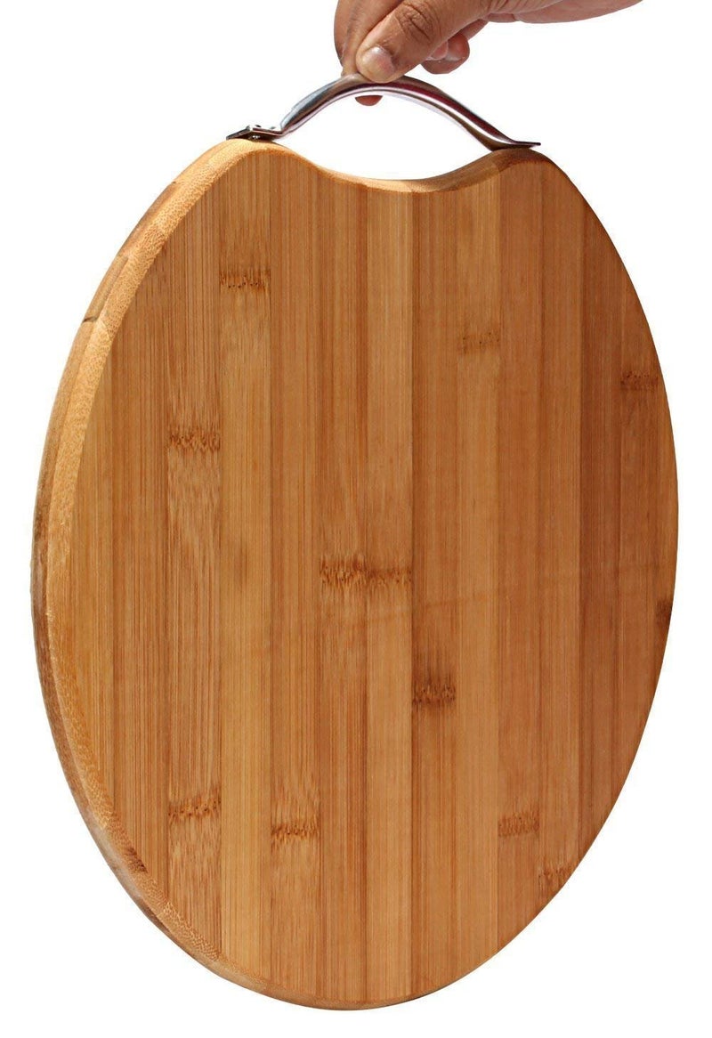 13 SOEME Large NonSlip Wooden Bamboo Cutting Board with Antibacterial Surface with Handle Chopping Board for Kitchen Cutting Board for Kitchen Vegetable Chopping Board for KitchenSize30 30cm - Image 2