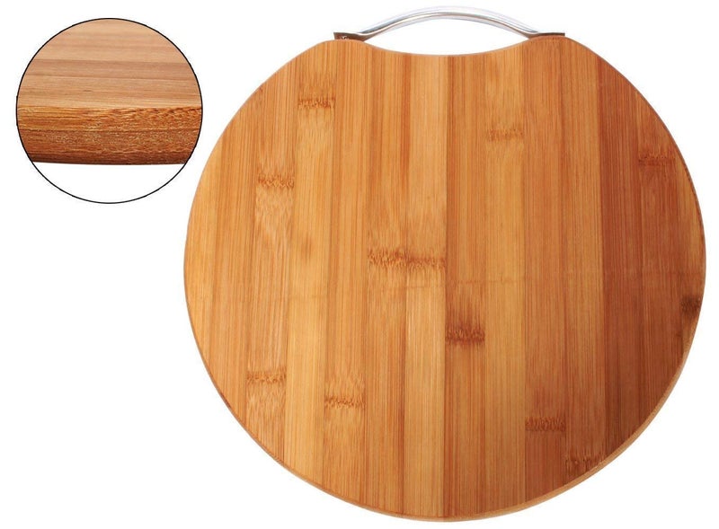 13 SOEME Large NonSlip Wooden Bamboo Cutting Board with Antibacterial Surface with Handle Chopping Board for Kitchen Cutting Board for Kitchen Vegetable Chopping Board for KitchenSize30 30cm - Image 3