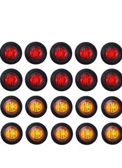 General 3/4 Inch Mount 10 pcs Amber + 10 pcs Red LED Clearance Bullet Side LED Marker Lights for Trailer Truck RV Car Bus Van (Pack of 20)  - Image 1