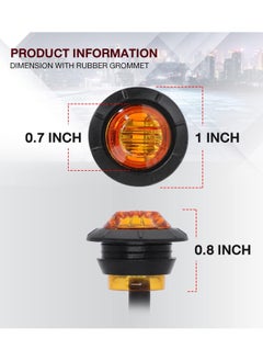 General 3/4 Inch Mount 10 pcs Amber + 10 pcs Red LED Clearance Bullet Side LED Marker Lights for Trailer Truck RV Car Bus Van (Pack of 20)  - Image 4
