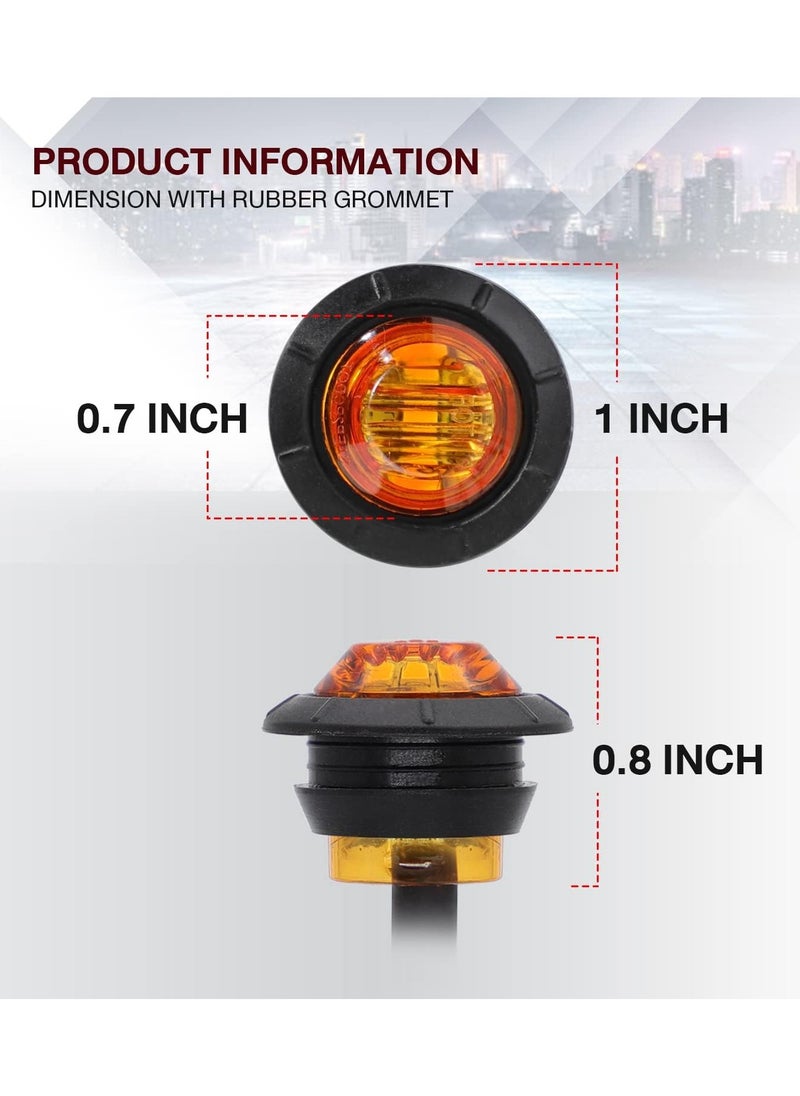 General 3/4 Inch Mount 10 pcs Amber + 10 pcs Red LED Clearance Bullet Side LED Marker Lights for Trailer Truck RV Car Bus Van (Pack of 20)  - Image 4