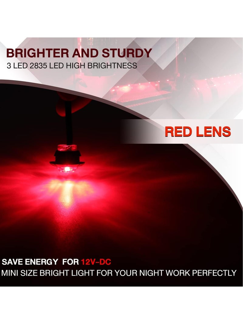 General 3/4 Inch Mount 10 pcs Amber + 10 pcs Red LED Clearance Bullet Side LED Marker Lights for Trailer Truck RV Car Bus Van (Pack of 20)  - Image 5