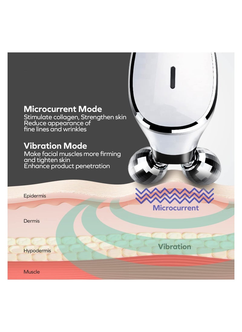 Excefore - Microcurrent Facial Massager, Skin Tightening Care for Women and Men Face Body Wrinkle Removal, Anti Aging, Skin Rejuvenation, Face Lift, Portable Skin Beauty Device for Face and Neck (White) - Image 1