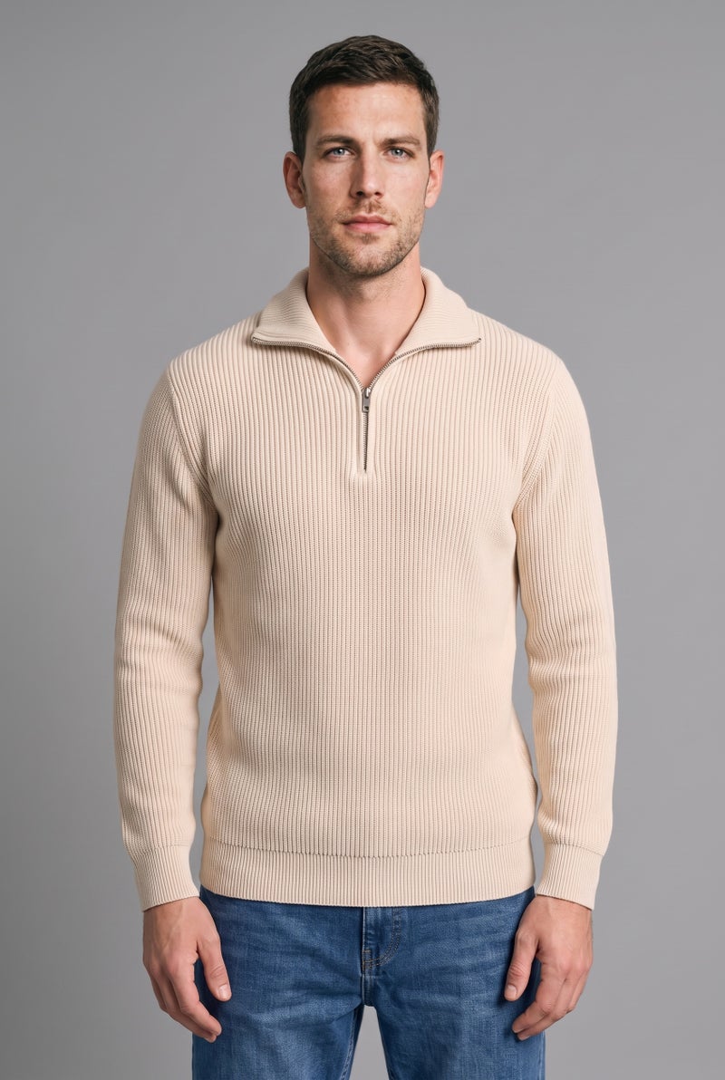 DeFacto Beige Man Standard Fit Knitwear Pullover Casual - Image 2