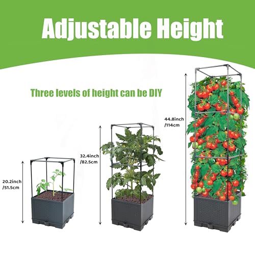Sunnyglade 2 Pcs Raised Garden Bed Planter Box with Trellis, 44” Tomato Trellis Planter for Various Vine Climbing Plants Vegetables Detachable Frame for Outdoor Indoor Terrace - Image 5